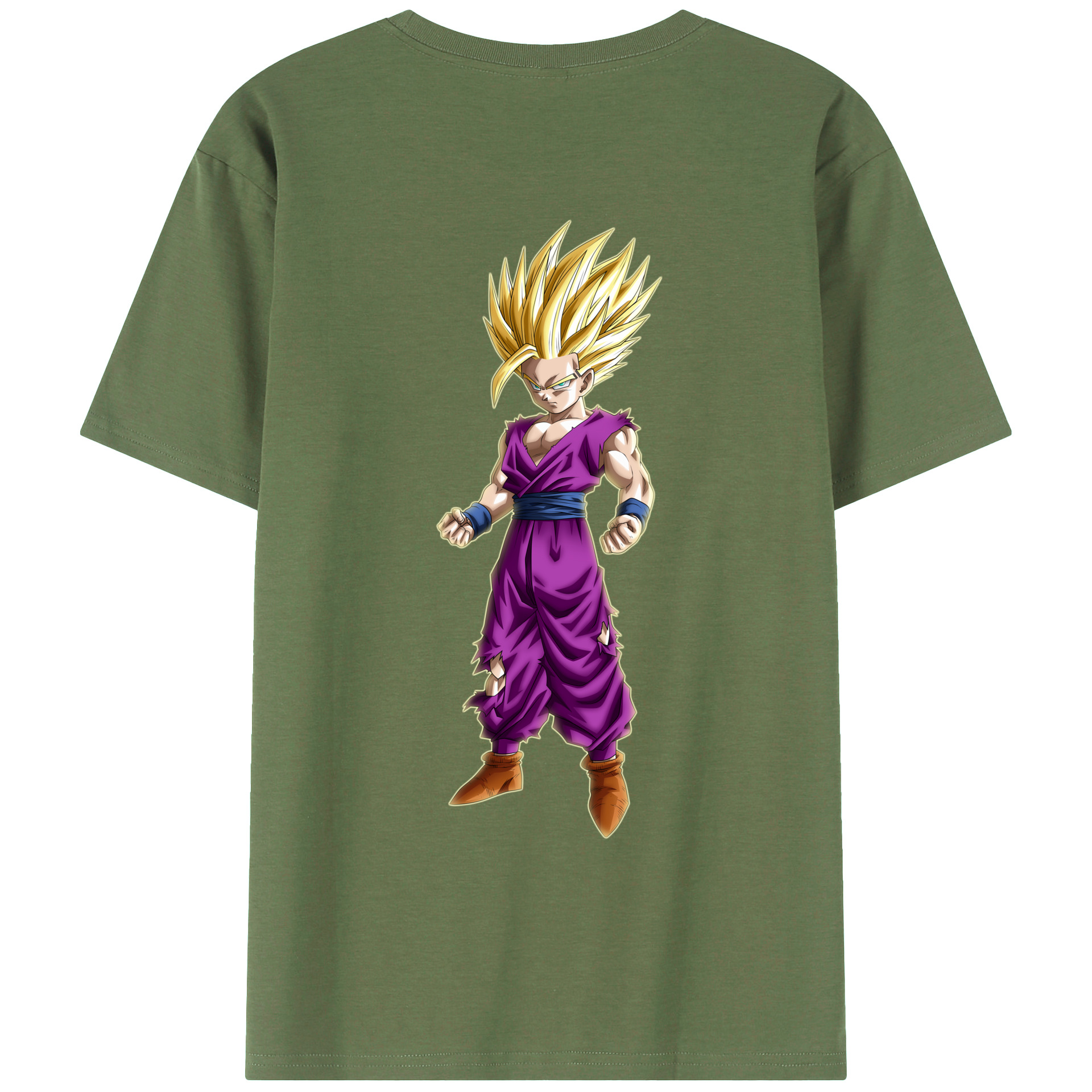 （画像用） ドラゴンボール 孫 悟飯（そんごはん）DRAGON BALL Son Gohan 綿100％ メンズ半袖Tシャツ（バックプリント） 通気性